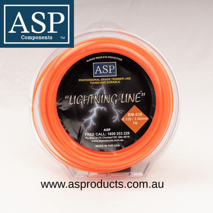 ASP TRIMMER LINE 3.00mm DIAMOND – 0.45KG DONUT PACK (1LB SQUARE120/3.0) 0.5KG