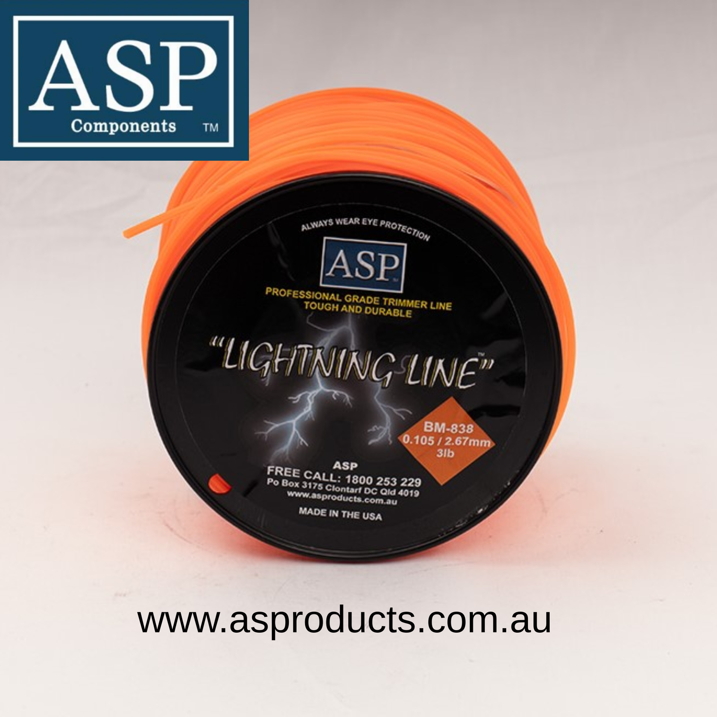 ASP TRIMMER LINE 2.67mm DIAMOND – 1.35KG SPOOL (3LB SQ.105/2.7) 2.0KG