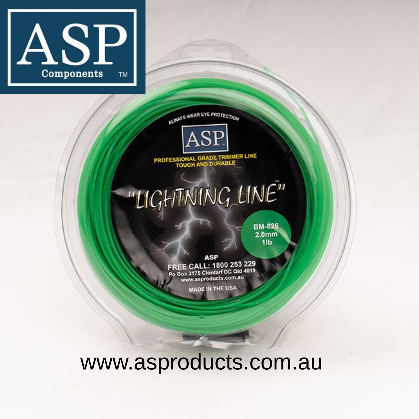 ASP TRIMMER LINE 2.00mm ROUND – 0.45KG DONUT PACK (1lb) 0.50KG