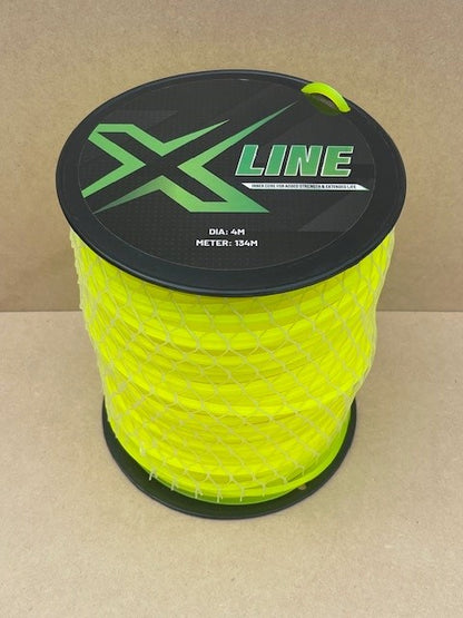 X-LINE 4mm Square Textured Commercial Grade Brushcutter Trimmer Line 134m Spool